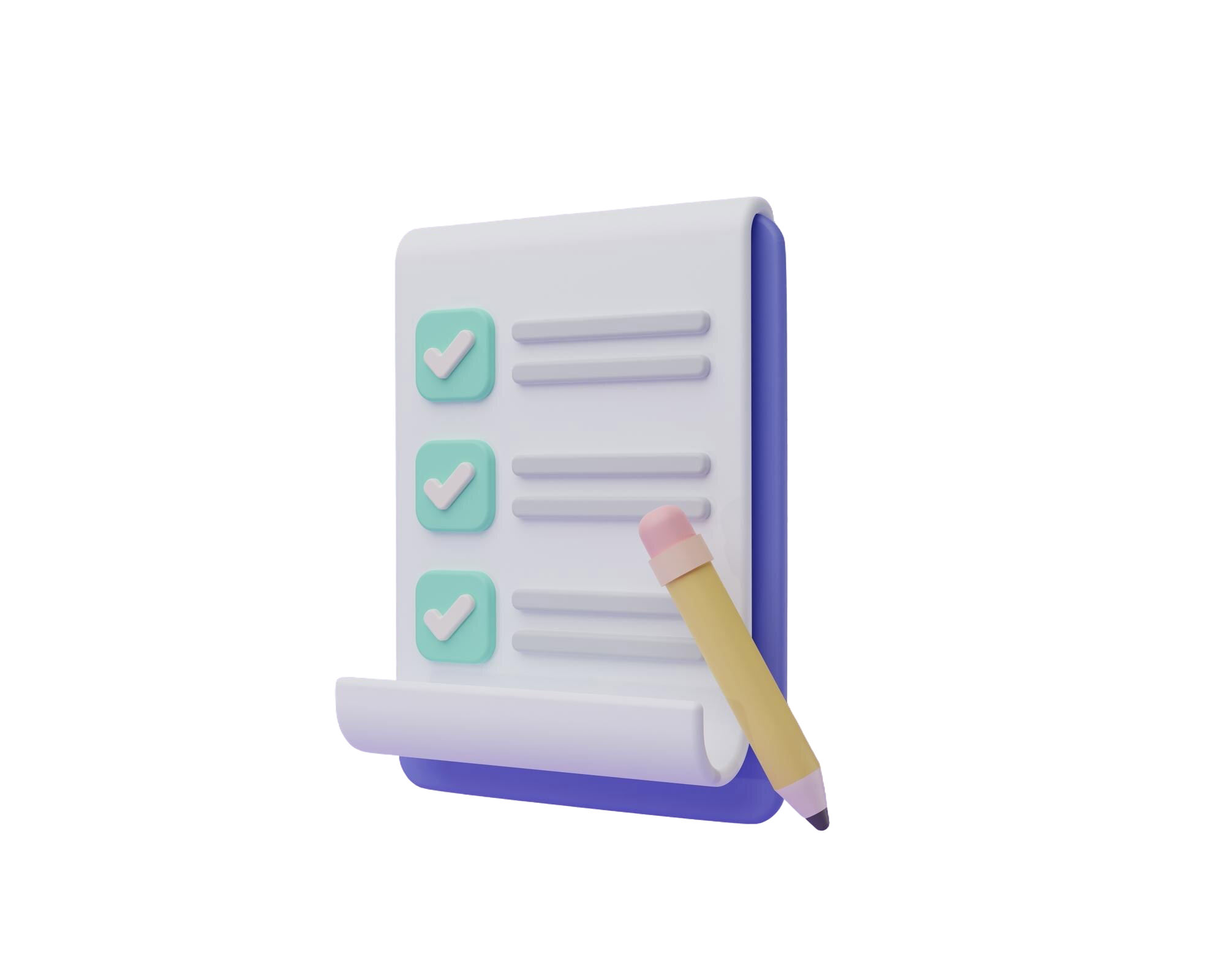 Icône 3D de checklist symbolisant l’analyse de l’éligibilité, des critères d’innovation et des dépenses valorisables dans le cadre du Crédit Impôt Innovation